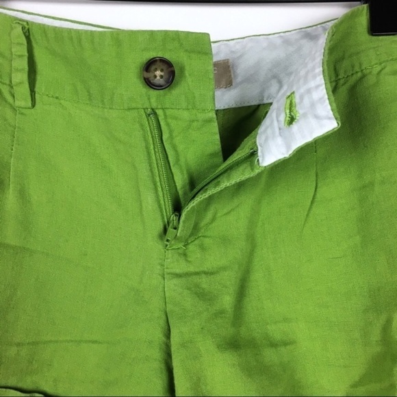 BANANA REPUBLIC Linen Martin Fit Shorts Lime Green Bright Lightweight Size 4 - Picture 2 of 8